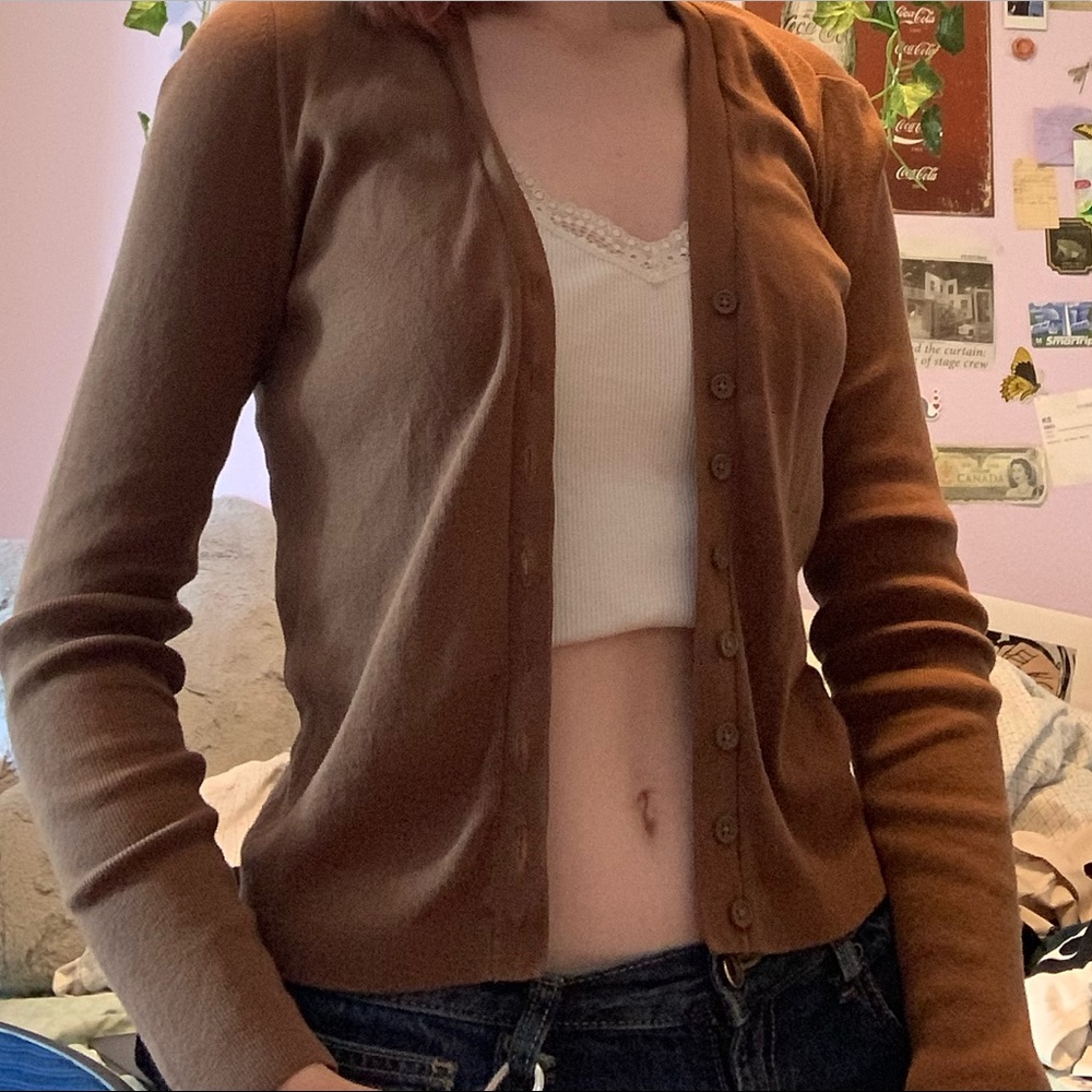 john galt brown cardigan